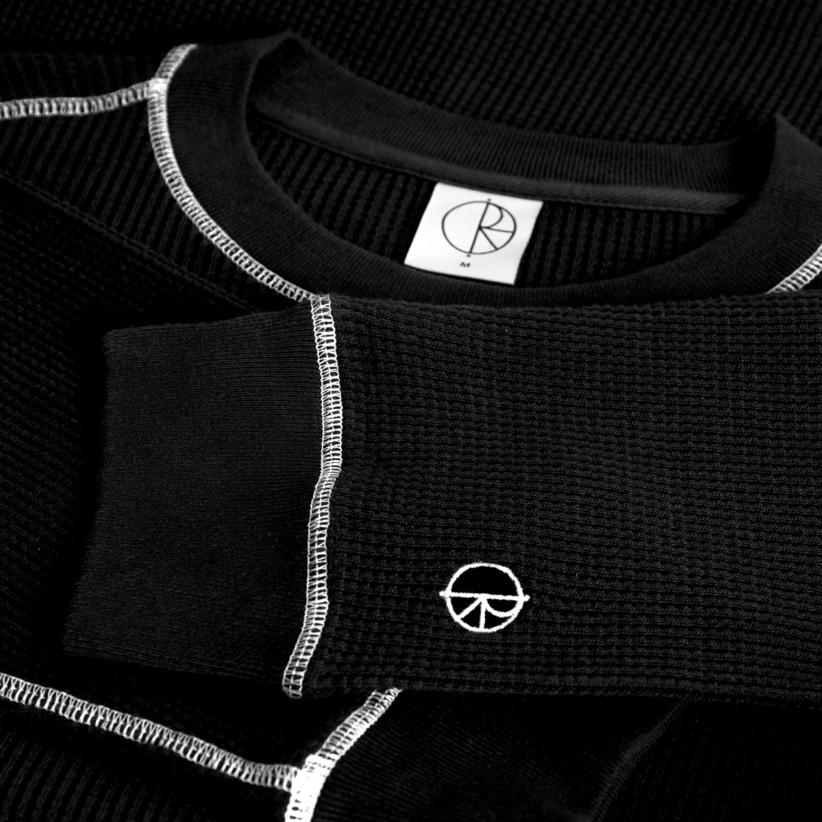 Polar - Dylan Longsleeve Waffle Tee - Black/White