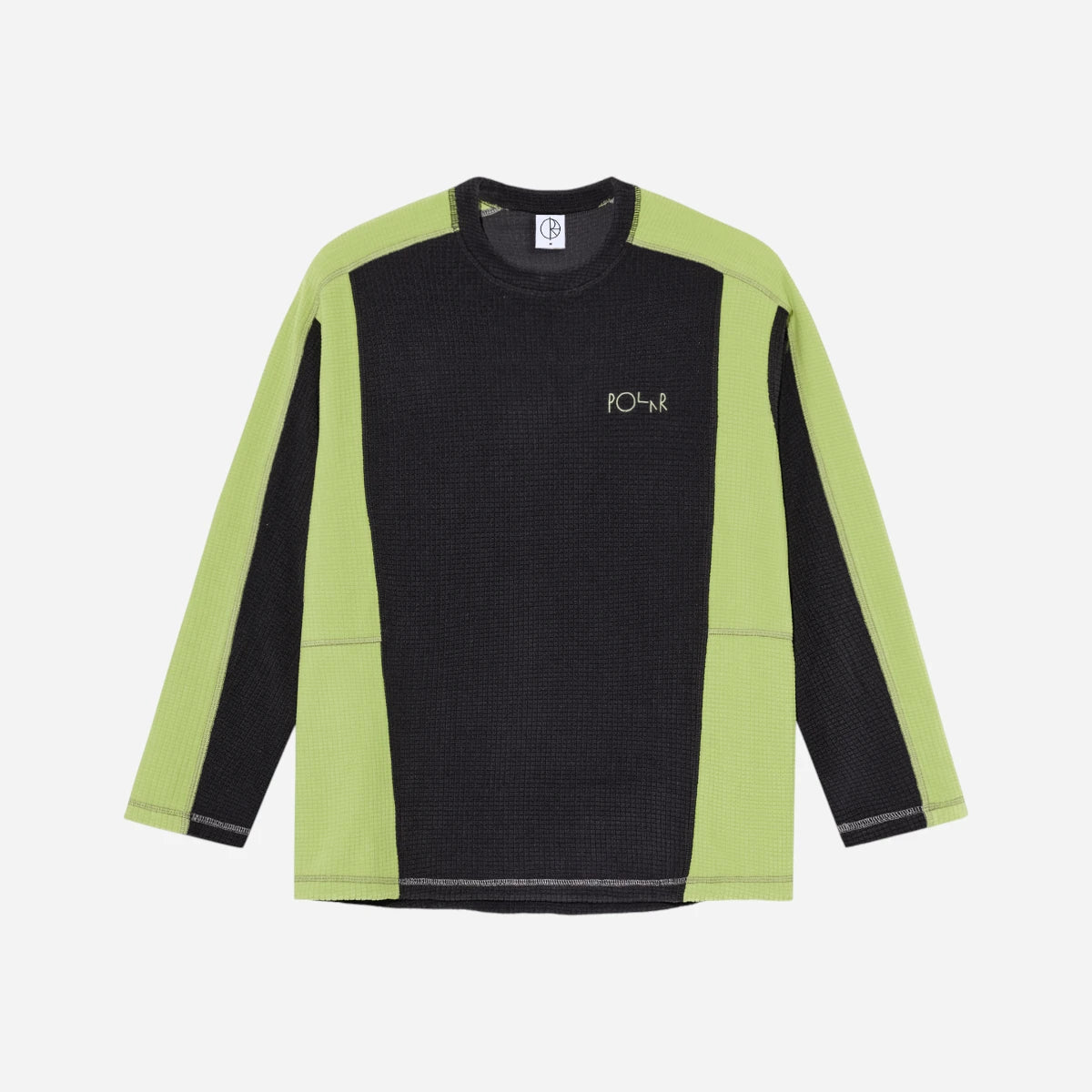 Polar - Grid Fleece Sweater - Black/Chartreuse