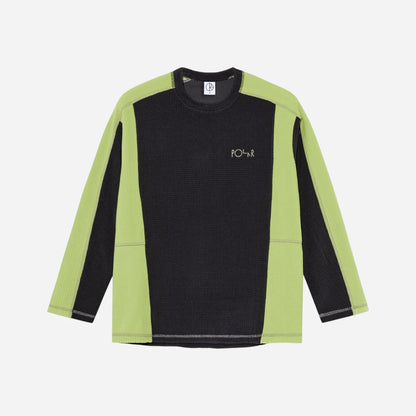 Polar - Grid Fleece Sweater - Black/Chartreuse