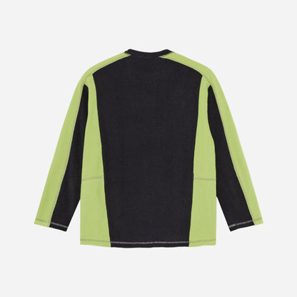 Polar - Grid Fleece Sweater - Black/Chartreuse