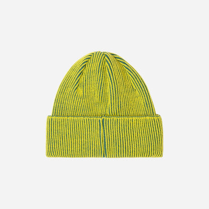 Polar - Lines Merino Beanie - Chartreuse/Army Green