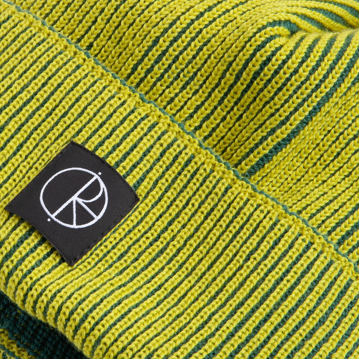 Polar - Lines Merino Beanie - Chartreuse/Army Green