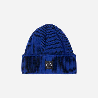 Polar - Lines Merino Beanie - Egyptian Blue/Black