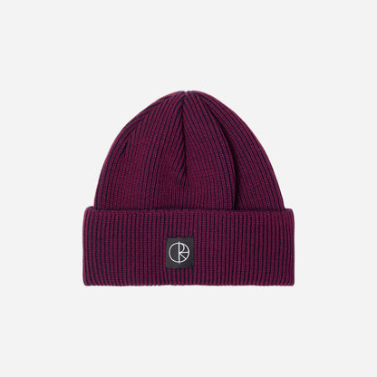 Polar - Lines Merino Beanie - Wine/Navy