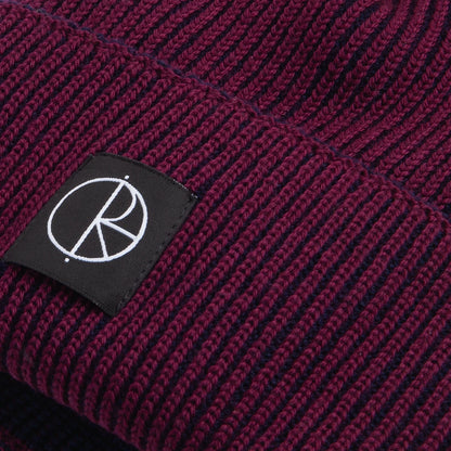 Polar - Lines Merino Beanie - Wine/Navy