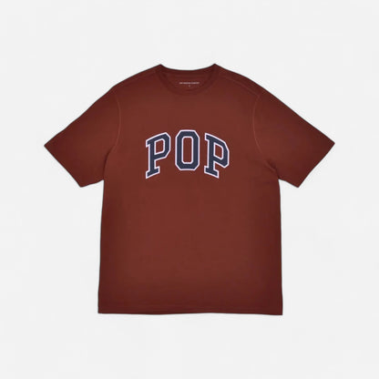 Pop Trading Company - Arch Tee - Fired Brick/Navy