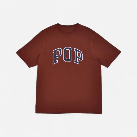 Pop Trading Company - Arch Tee - Fired Brick/Navy