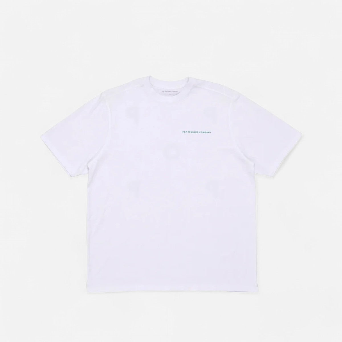 Pop Trading Company - Logo Tee -White/Peacock Green