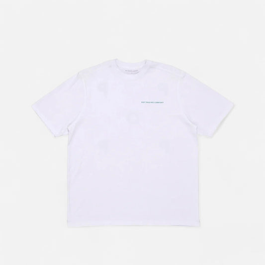 Pop Trading Company - Logo Tee -White/Peacock Green