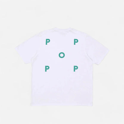 Pop Trading Company - Logo Tee -White/Peacock Green