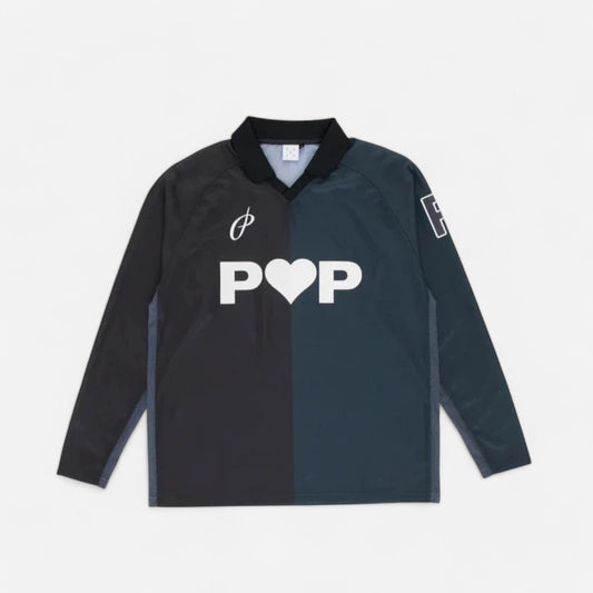 Pop Trading Company - Sportif Longsleeve Shirt - Black/Anthracite