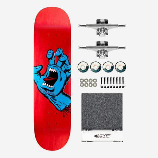 Santa Cruz - Screaming Hand With Krux Trucks And Oj ELite Wheels Complete Kit - 8.0"