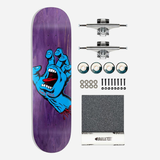 Santa Cruz - Screaming Hand With Krux Trucks And Oj ELite Wheels Complete Kit - 8.375"