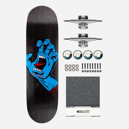 Santa Cruz - Screaming Hand With Krux Trucks And Oj ELite Wheels Complete Kit - 8.6"
