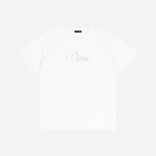 Dime - Cursive Logo Tee - White