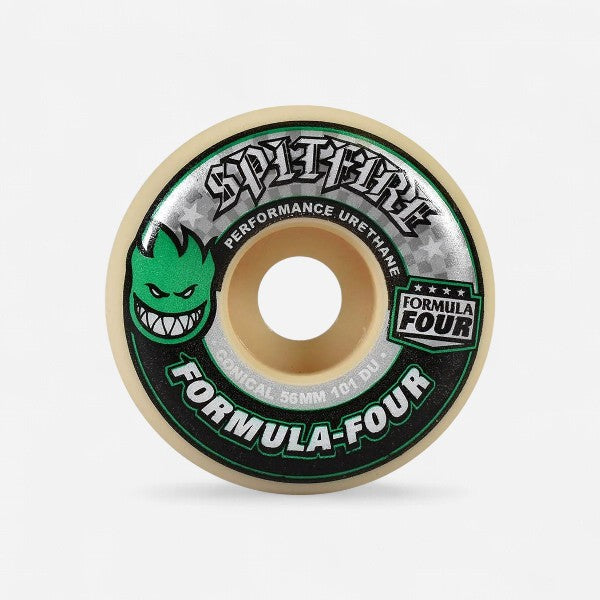 Spitfire - Formula Four Conical Green Print Wheels - 56mm 101du