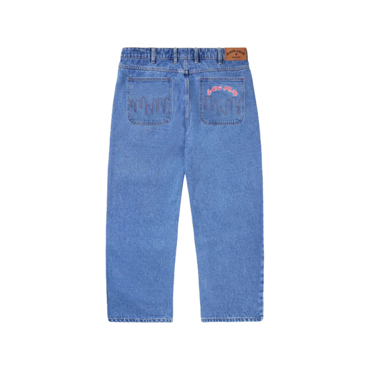 Cash Only - Logo Baggy Denim Jeans - Washed Indigo