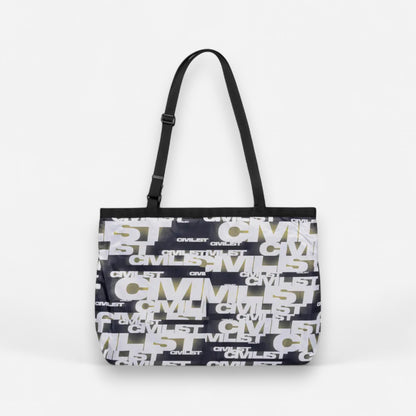 Civilist - Printed Mesh Tote - Charcoal/Yellow