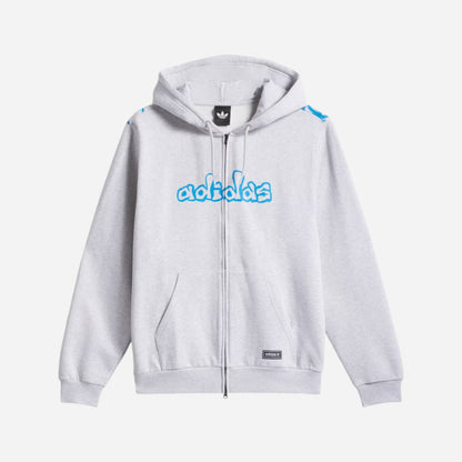 ADIDAS - Kogancult Zip Up Hoodie - Light Grey Heather/Lucid Ray Blue