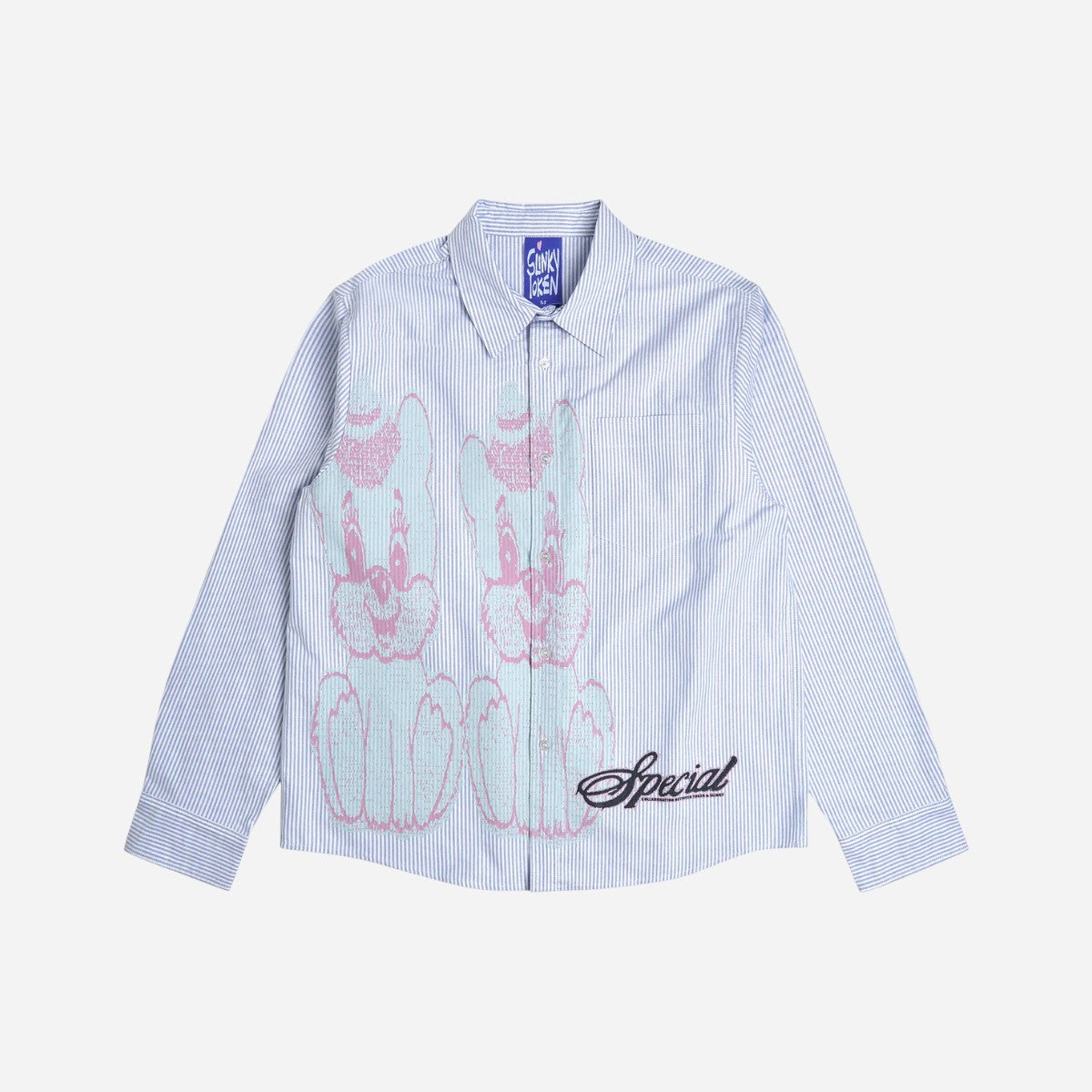 Token x Slinky - Puppy World Striped Shirt - White/Blue