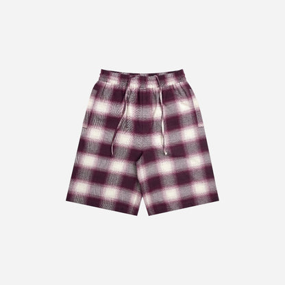 Token x Slinky - VHS Plaid Shorts - Berry/Ombre