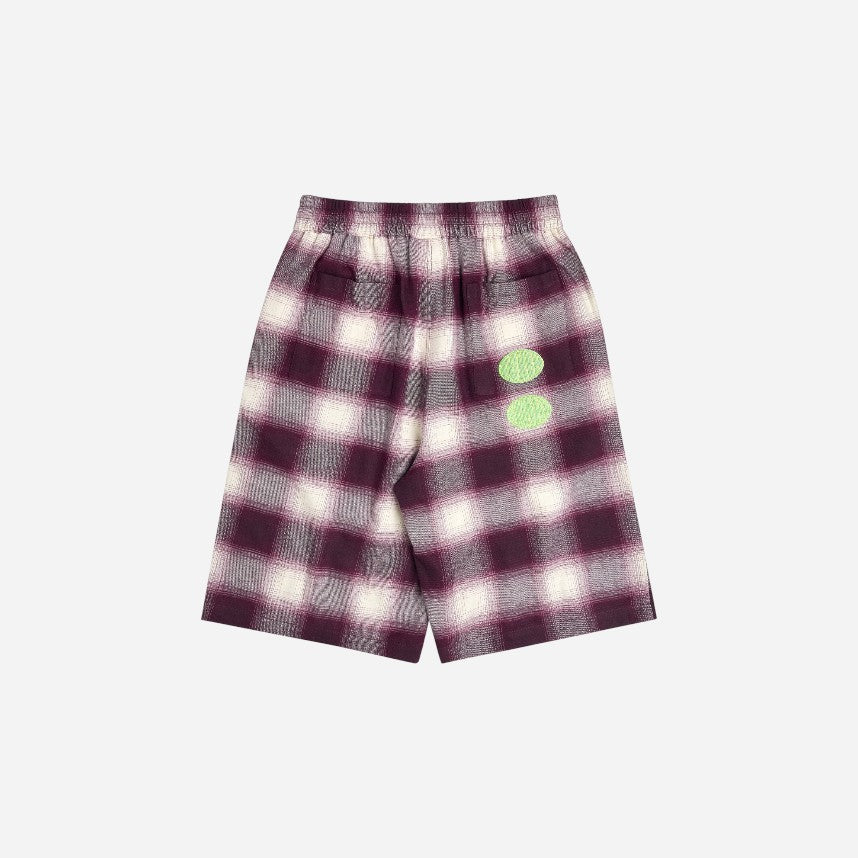 Token x Slinky - VHS Plaid Shorts - Berry/Ombre