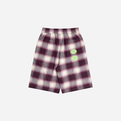 Token x Slinky - VHS Plaid Shorts - Berry/Ombre