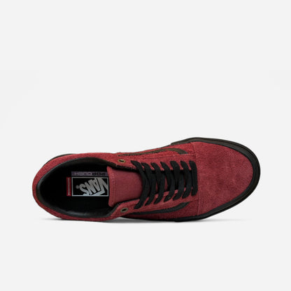 Vans - Skate Old Skool Hairy Suede Shoes - Black/Burgundy