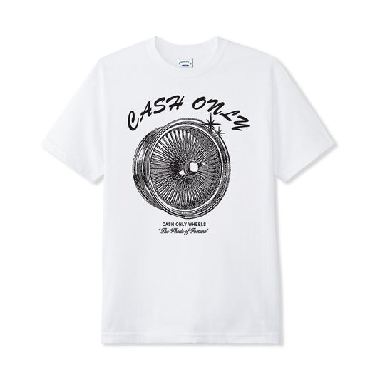 Cash Only - Wheels Tee - White