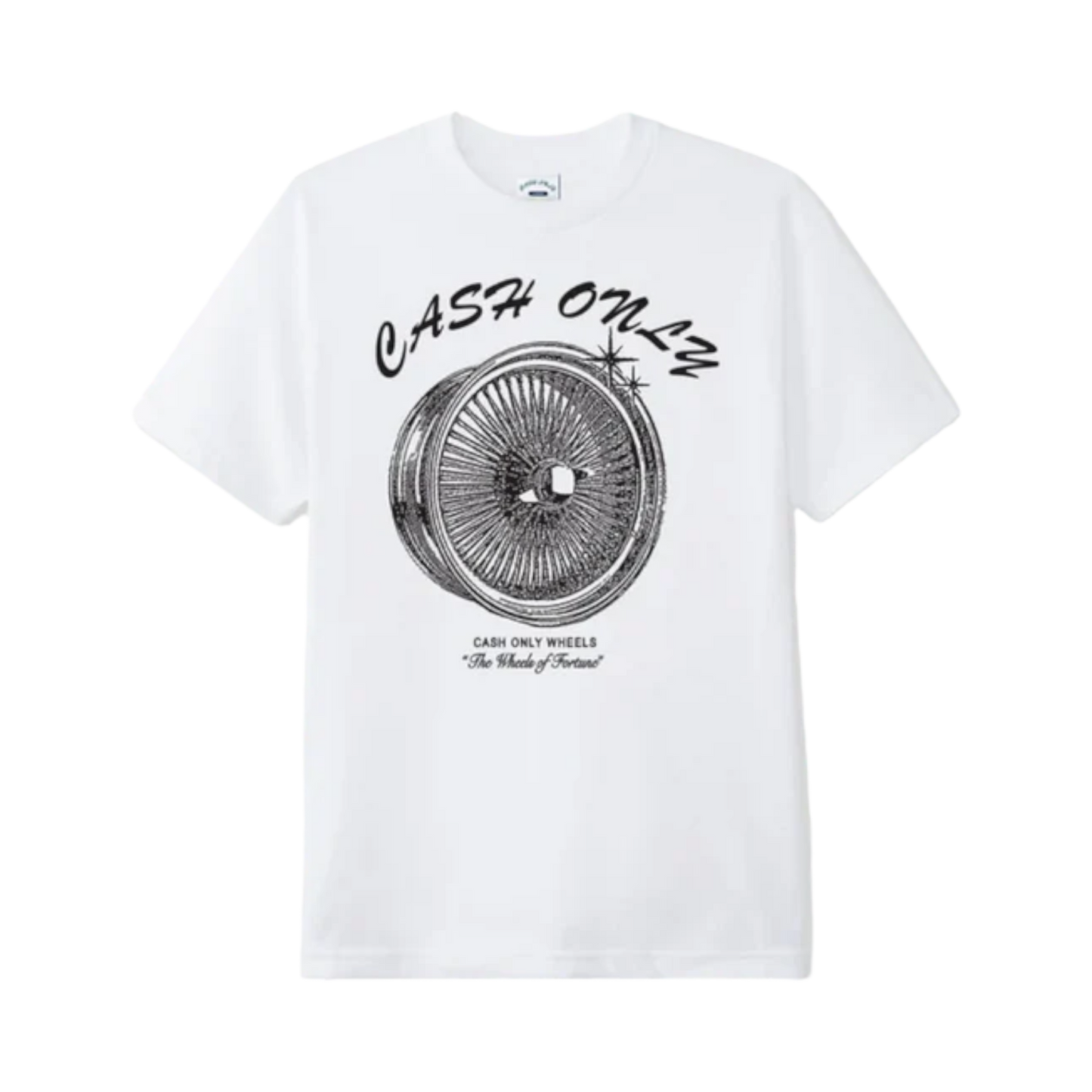 Cash Only - Wheels Tee - White