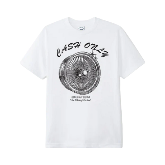 Cash Only - Wheels Tee - White