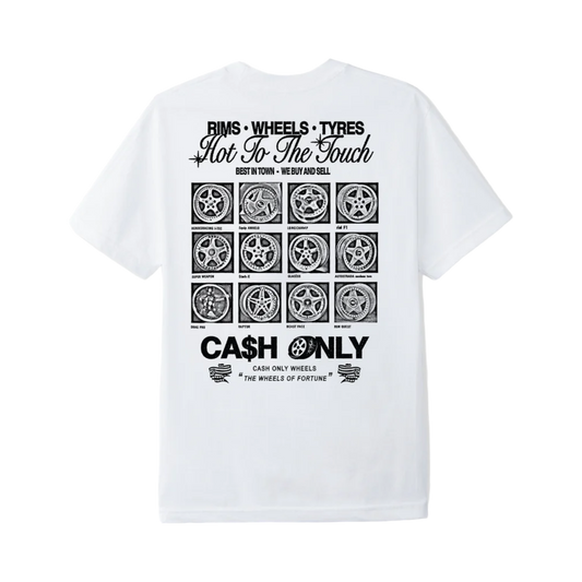 Cash Only - Wheels Tee - White