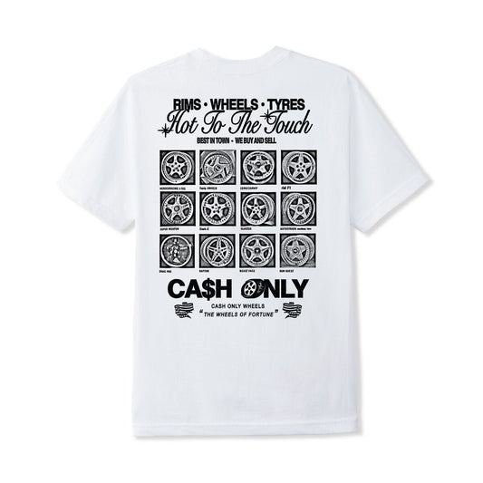 Cash Only - Wheels Tee - White