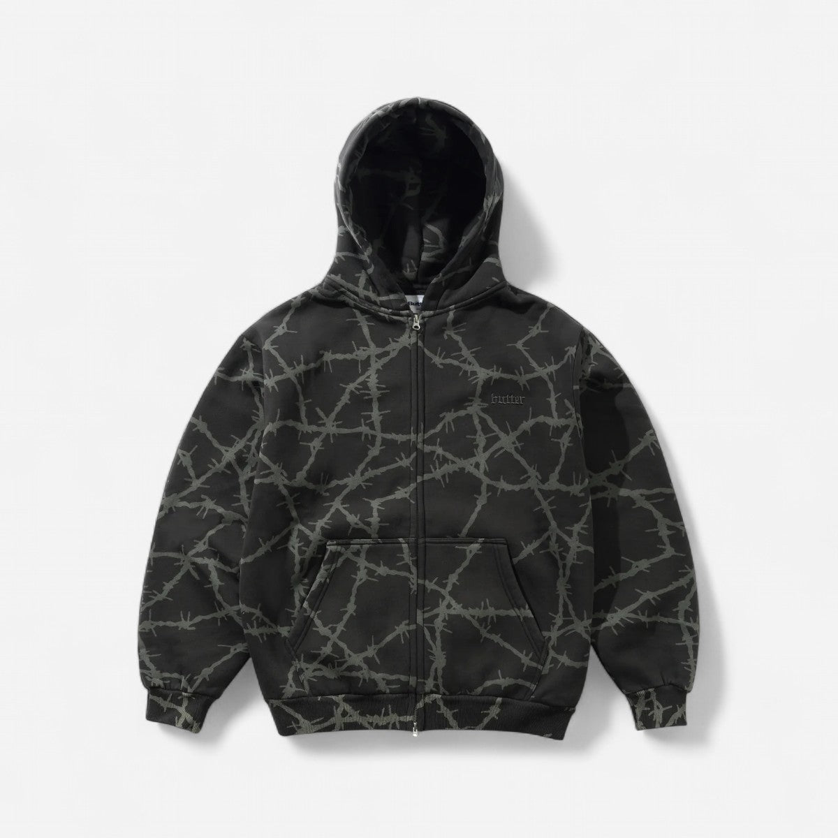Butter Goods - Wired Zip-Thru Hood - Charcoal