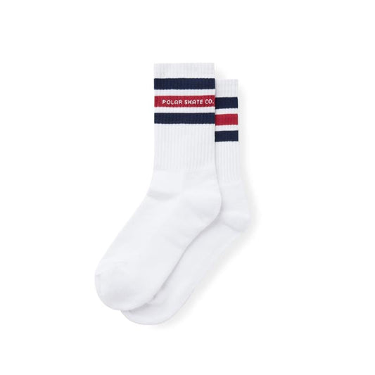 Polar - Fat Stripe Socks - White/Navy/Red