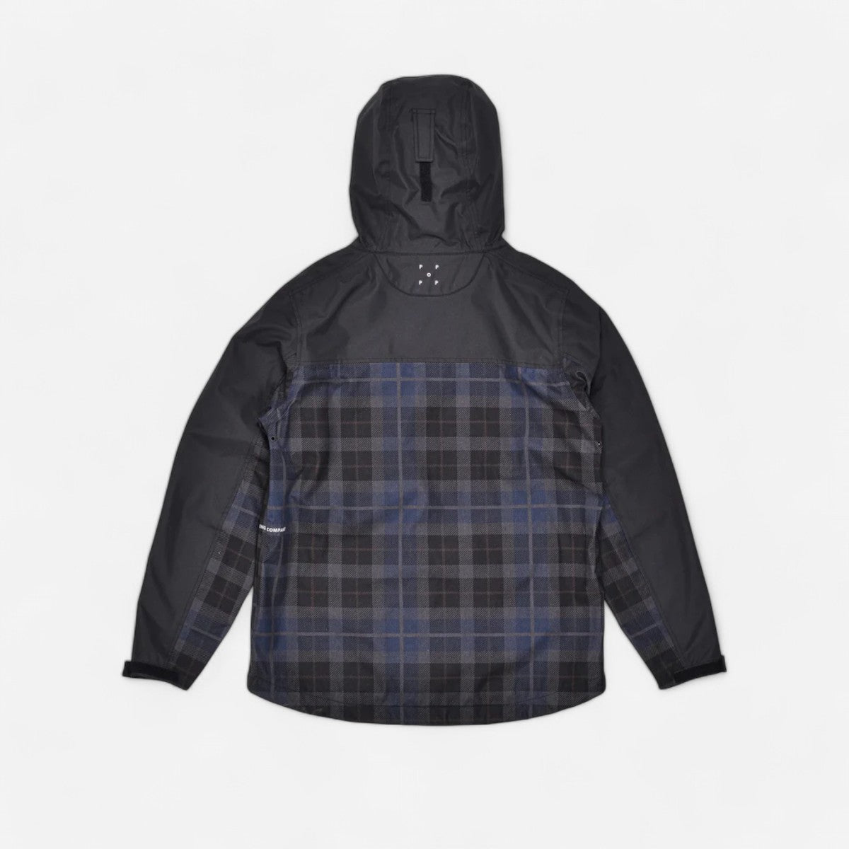 Pop Trading Company - Big Pocket Hooded Jacket - Black/Navy Check