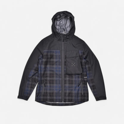 Pop Trading Company - Big Pocket Hooded Jacket - Black/Navy Check