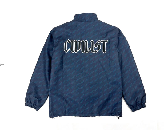 Civilist - Allover Summer Track Jacket - Dark Navy/Petrol