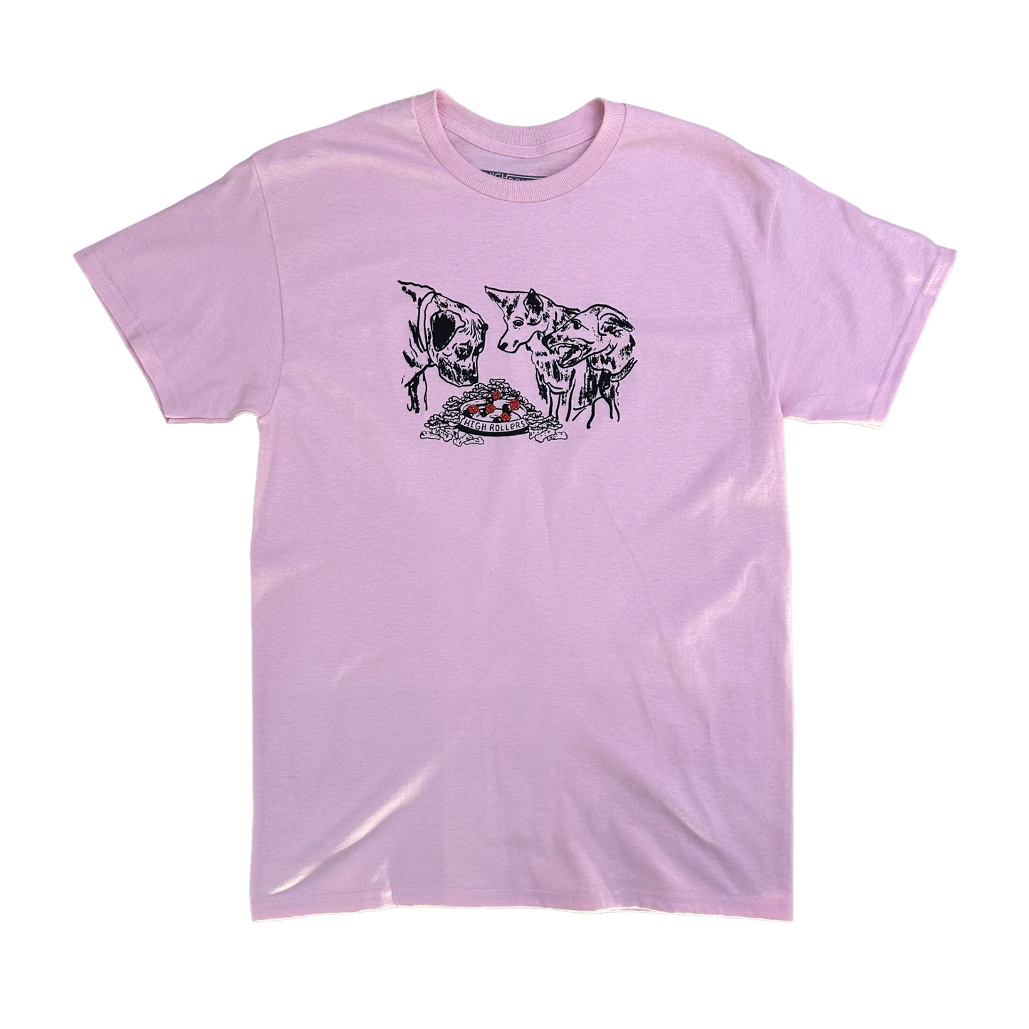 High Rollers - Doggie Dice Tee - Powder Pink